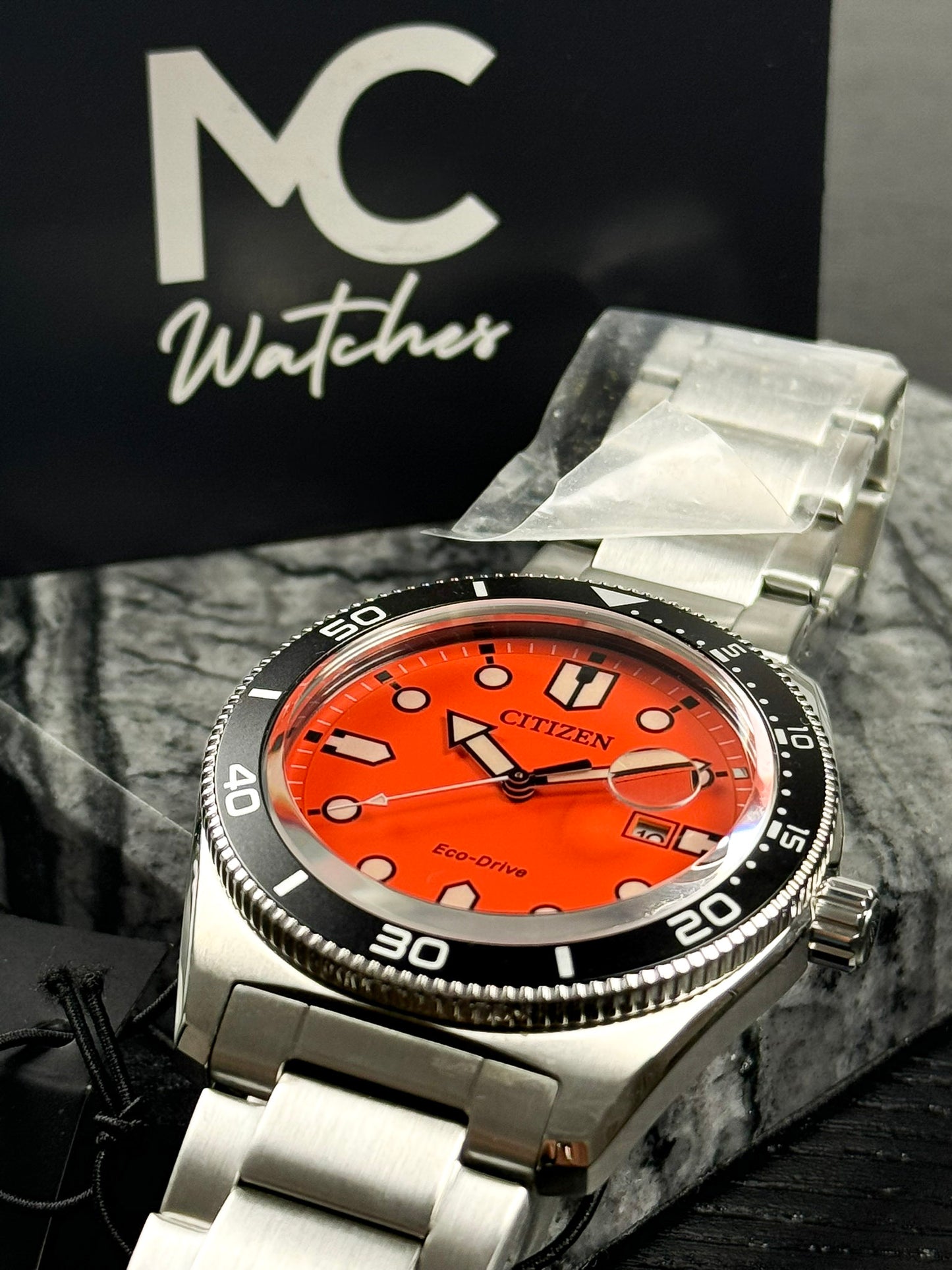 Citizen Marine Eco Drive Orange Dial