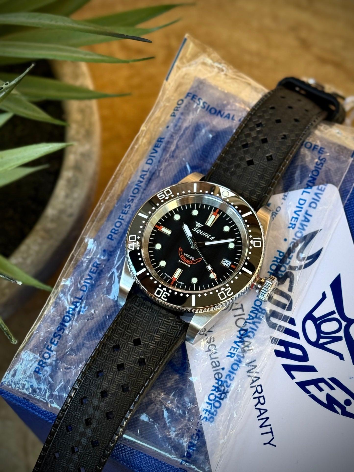 Squale 1545 Black Rubber