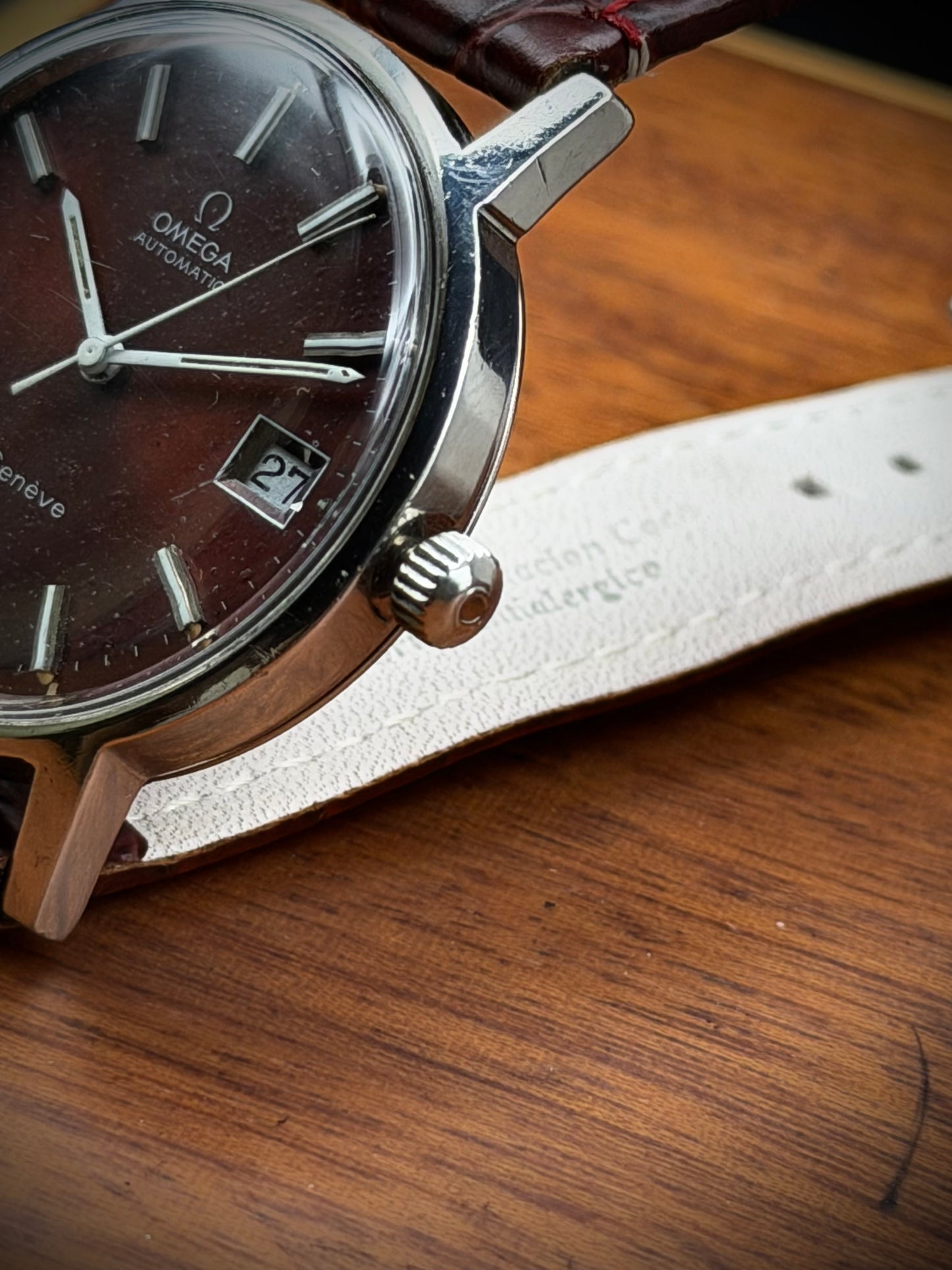 Omega Geneve Burgundy Dial