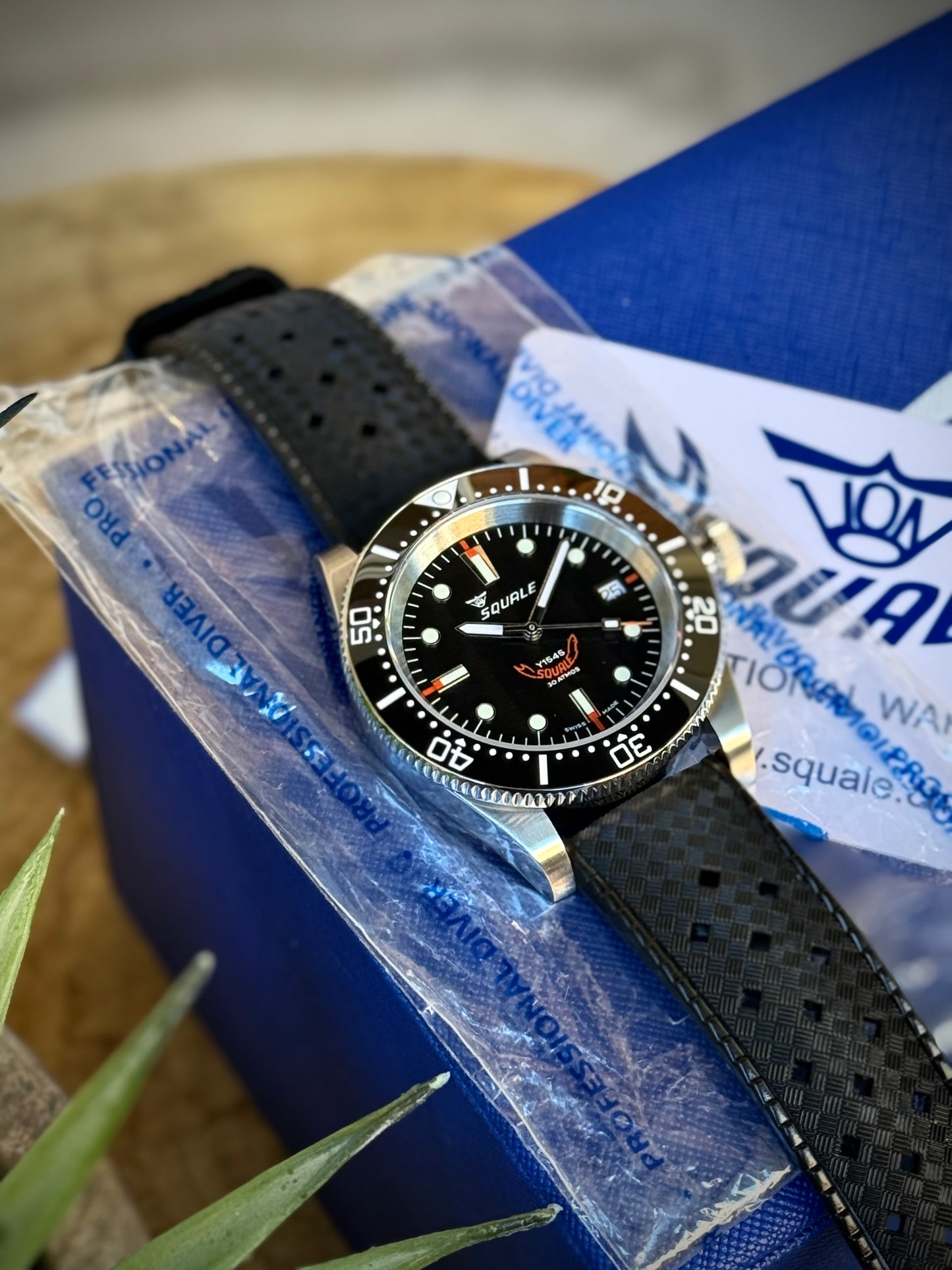 Squale 1545 Black Rubber