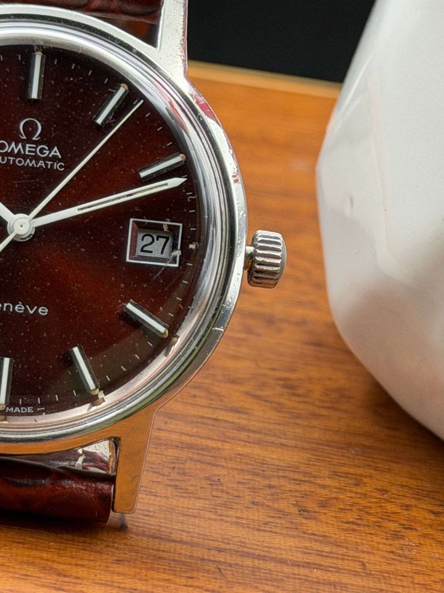 Omega Geneve Burgundy Dial